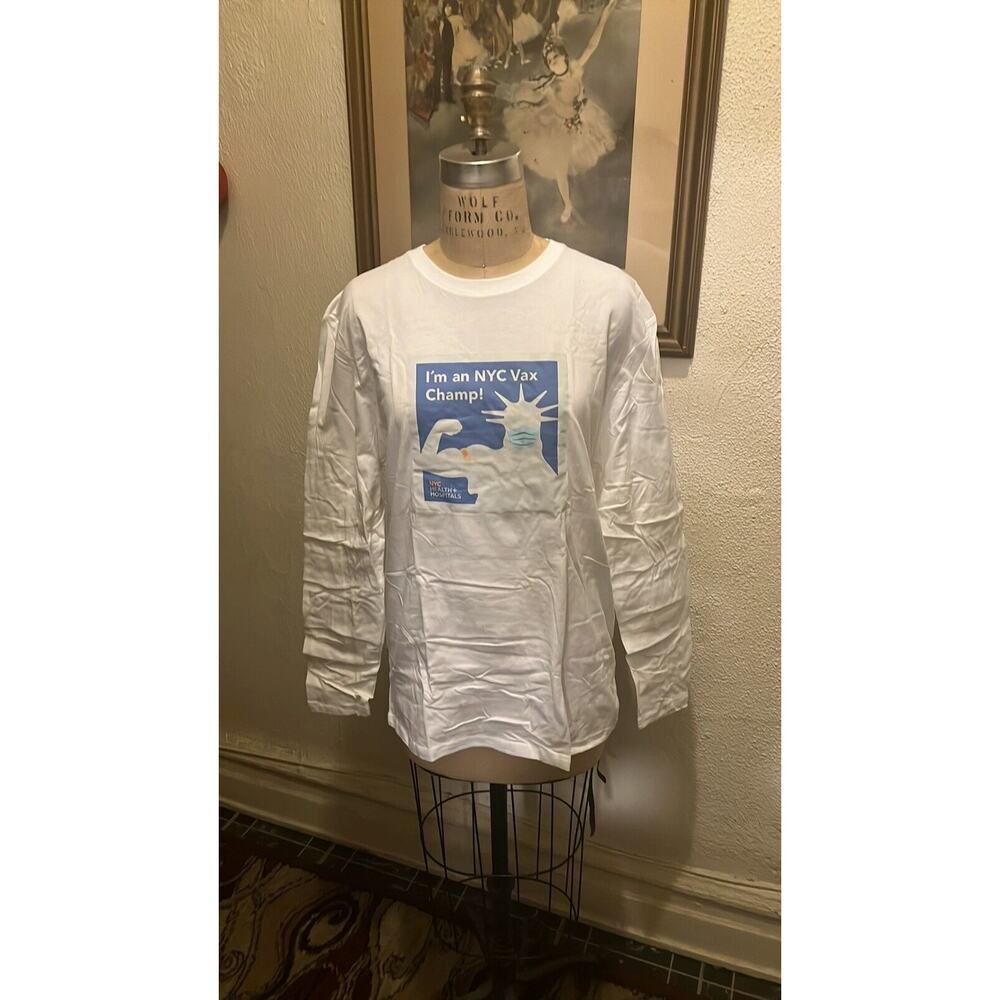 New York City Statue of Liberty Unisex I'm a Vax Champ T-Shirt White OneSize New - Picture 4 of 10